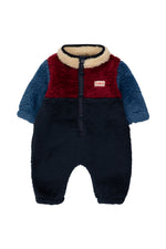 Color block polar sherpa one-piece