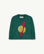 Dunkelgrünes Langarm-T-Shirt mit Hundemotiv für Babys