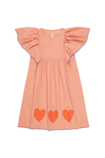 Hearts star dress papaya