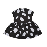 Kuh Kurzarmkleid Schwarz und Weiß