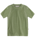 AMMEHOELA Olivgrünes Velours T-Shirt Oliv