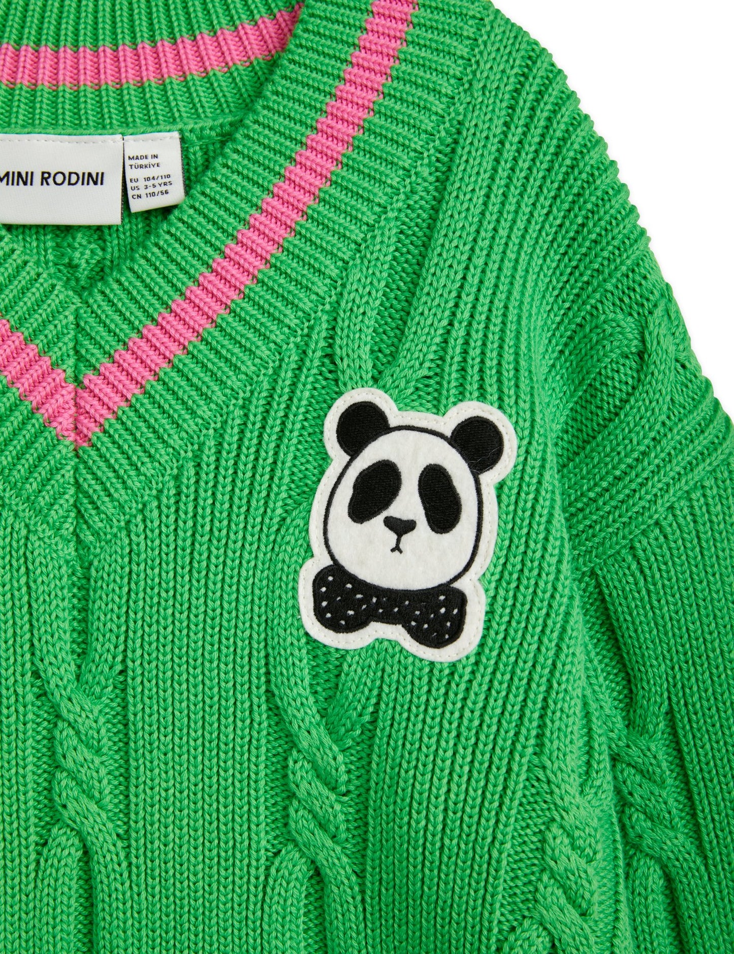 Panda knitted v-neck sweater