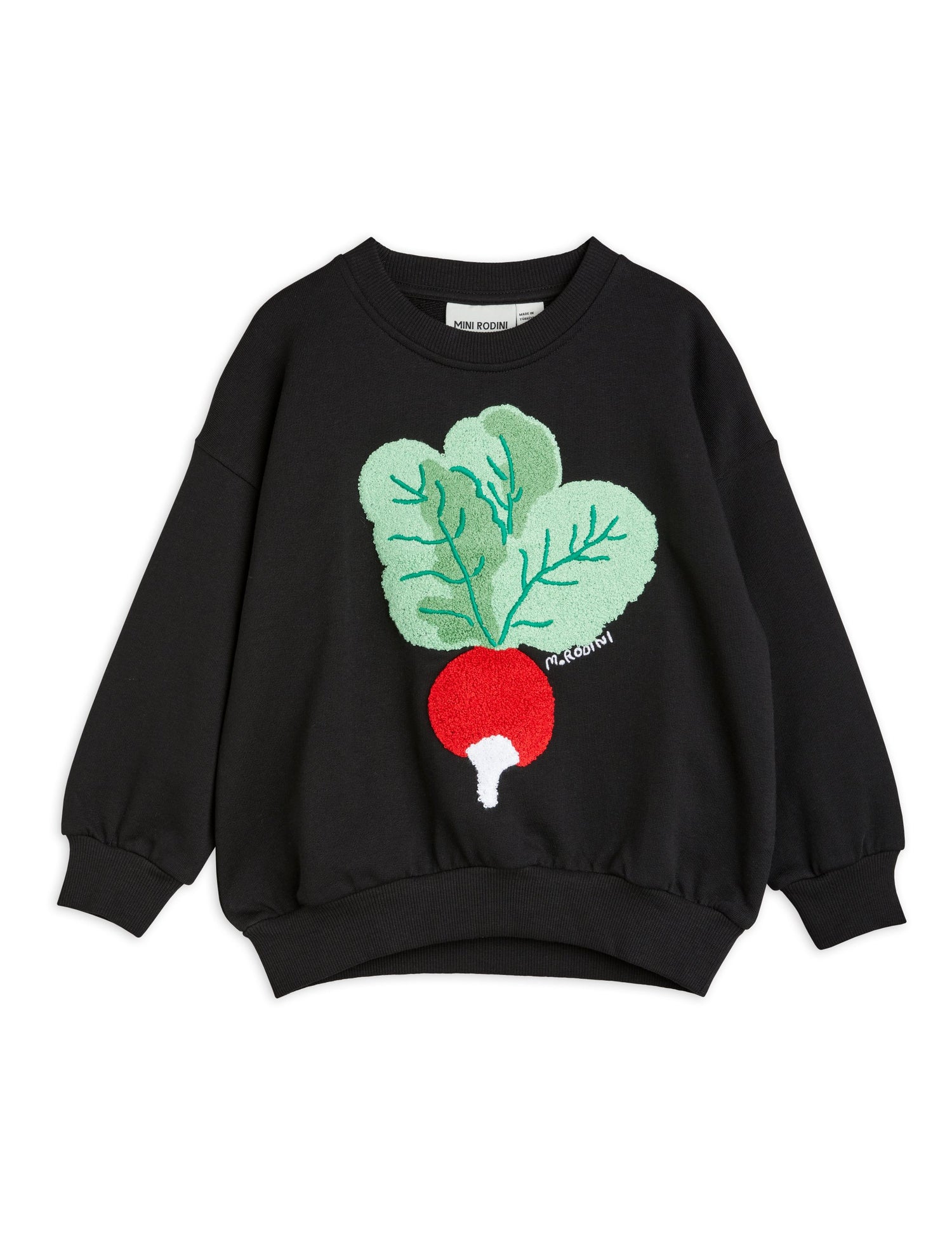Radish chenille emb seatshirt black