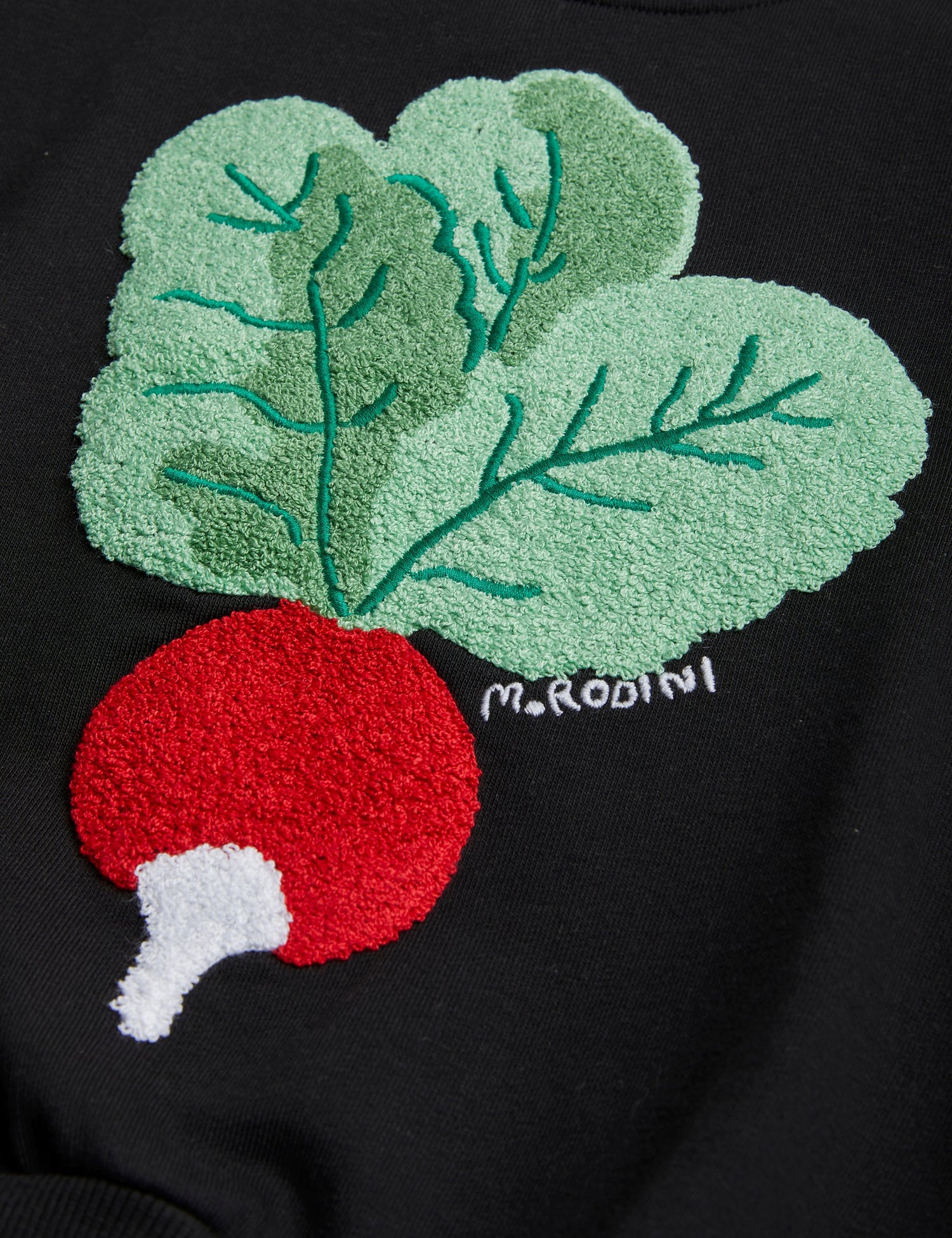 Radish chenille emb seatshirt black