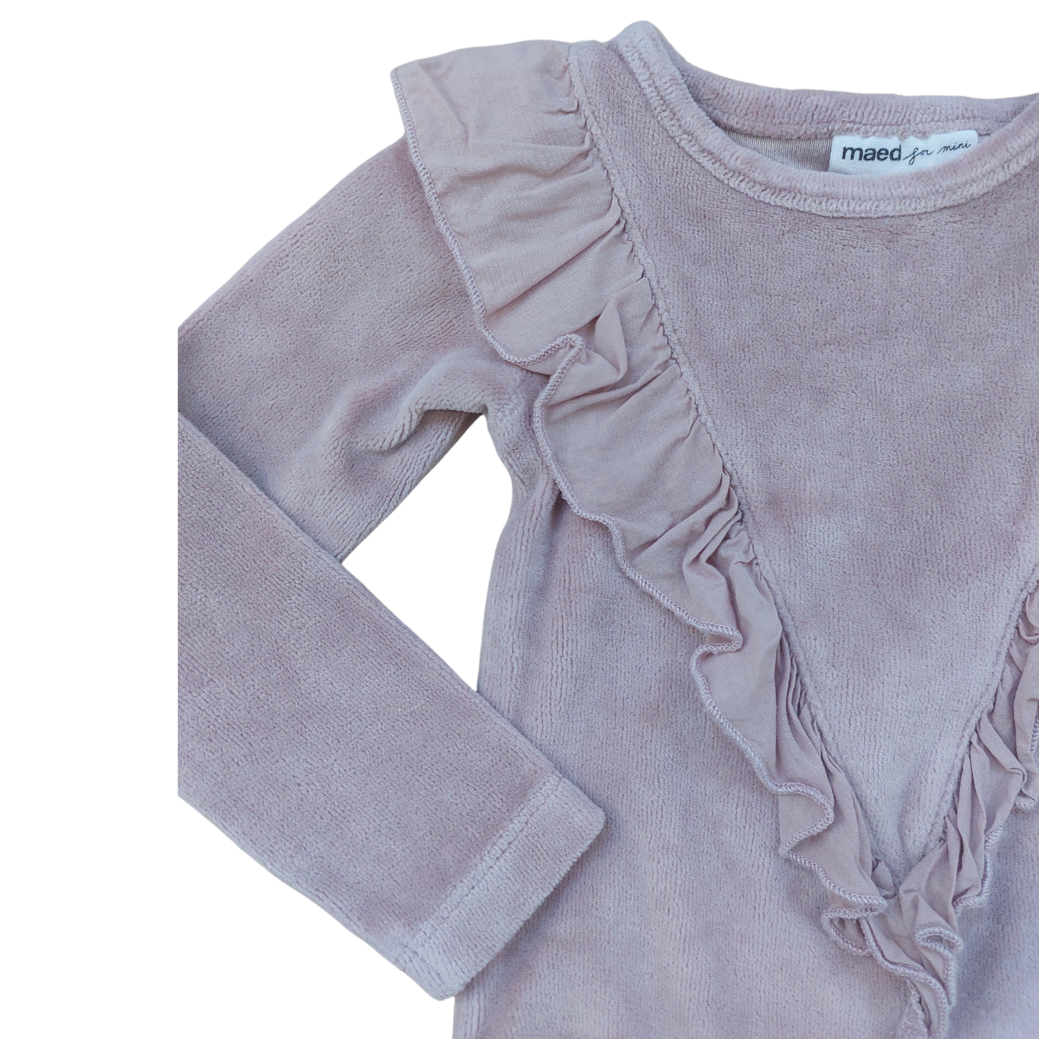 Maed for Mini Velvet Langarm-Strampler Beige