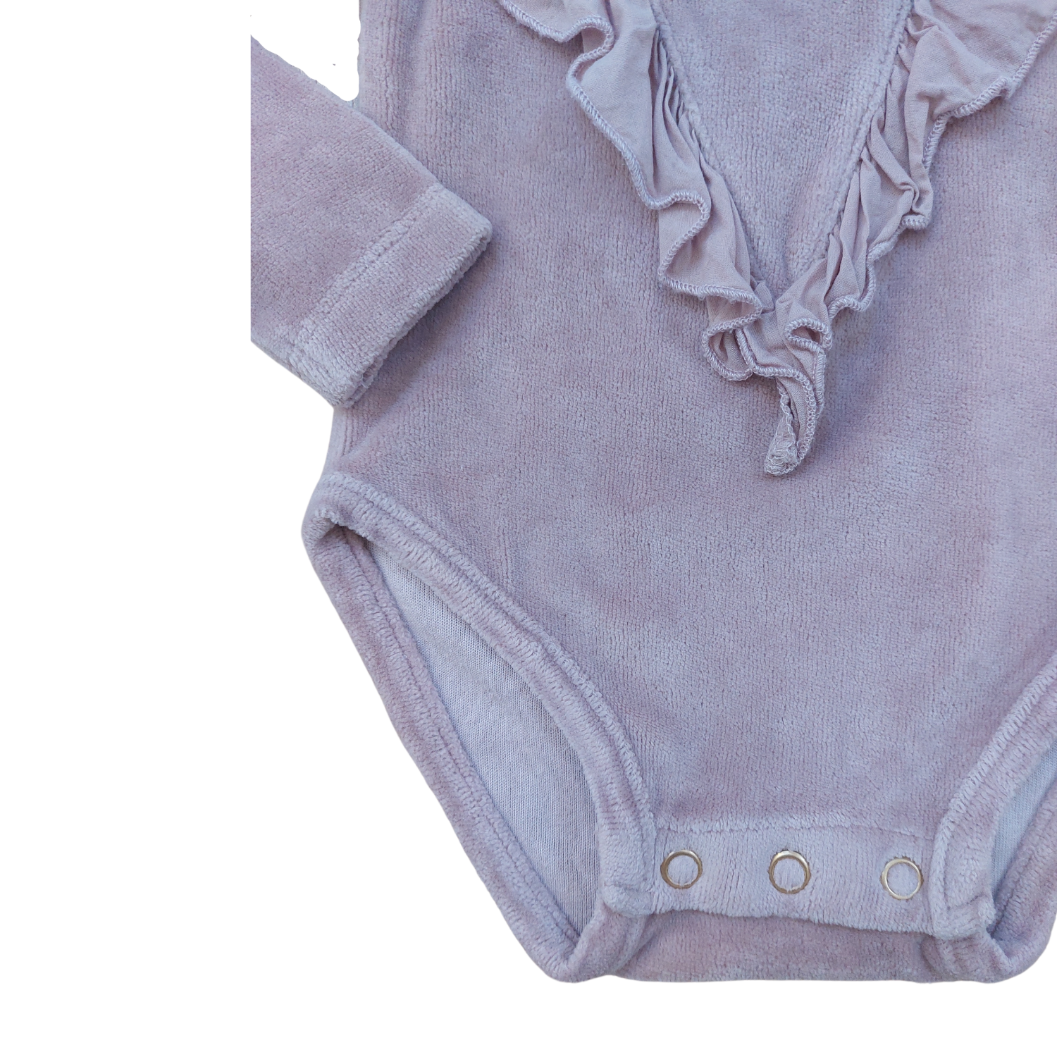 Maed for Mini Velvet Langarm-Strampler Beige