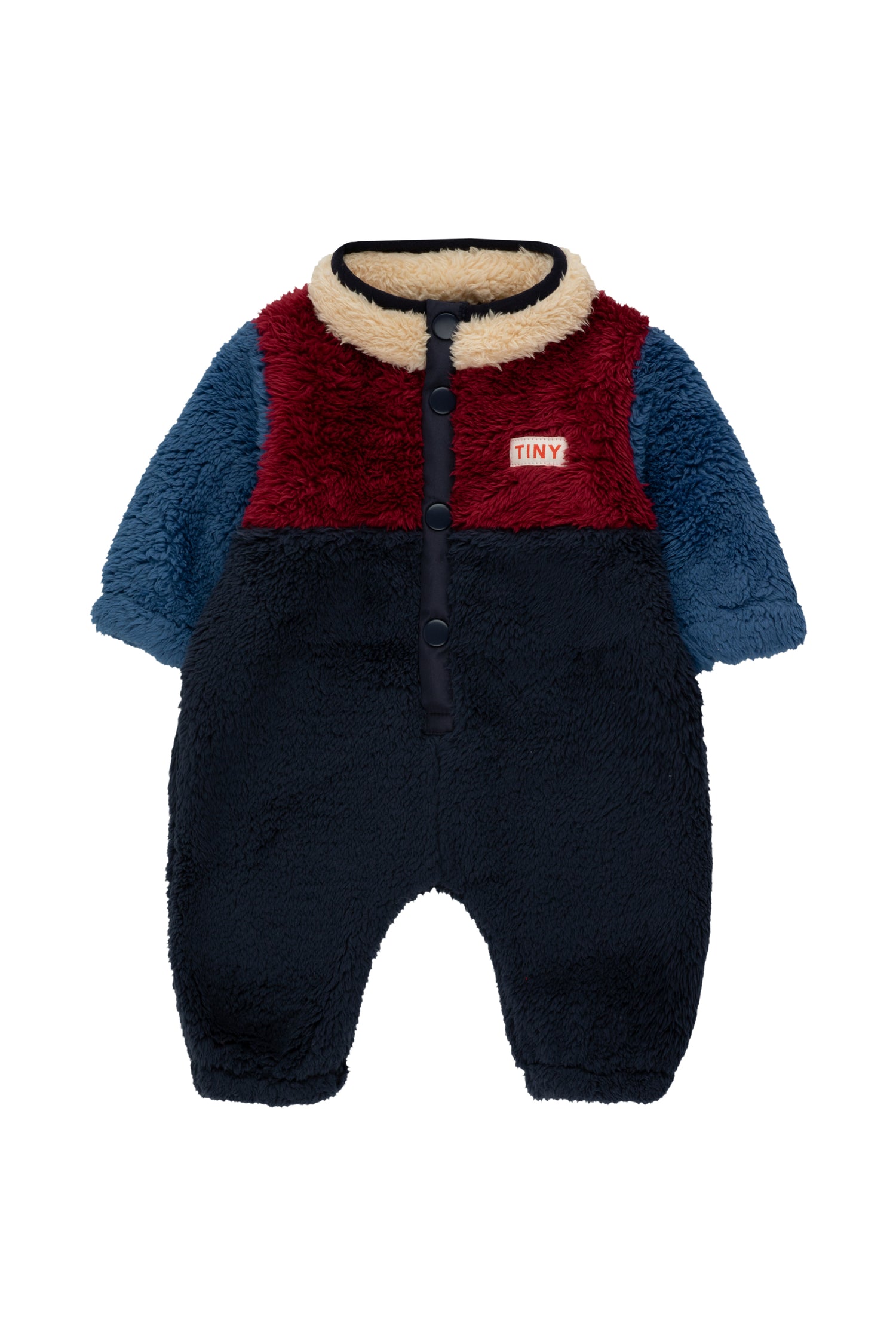 Color block polar sherpa one-piece