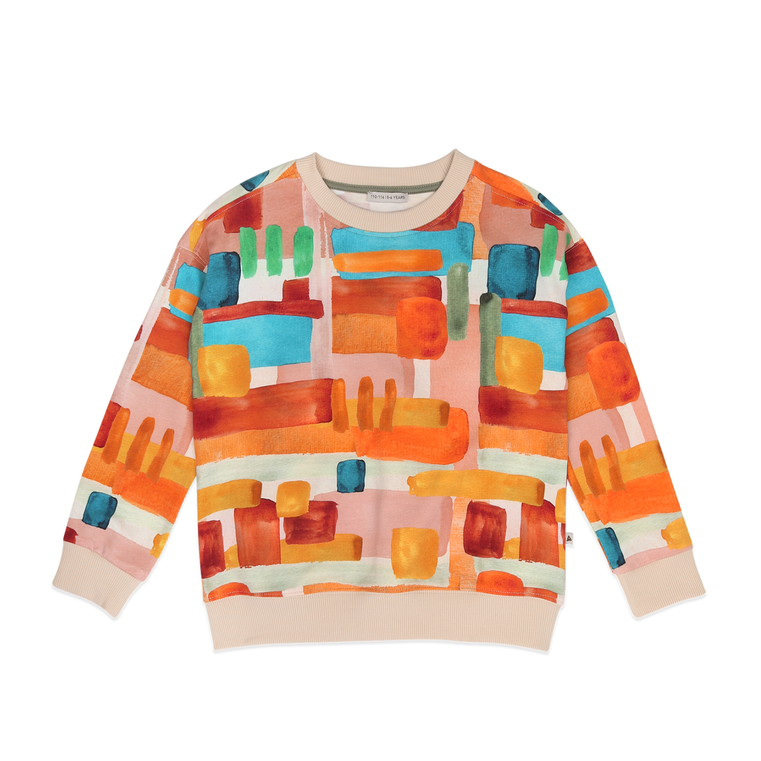 AMMEHOELA Artstripe Cotton Sweater Orange