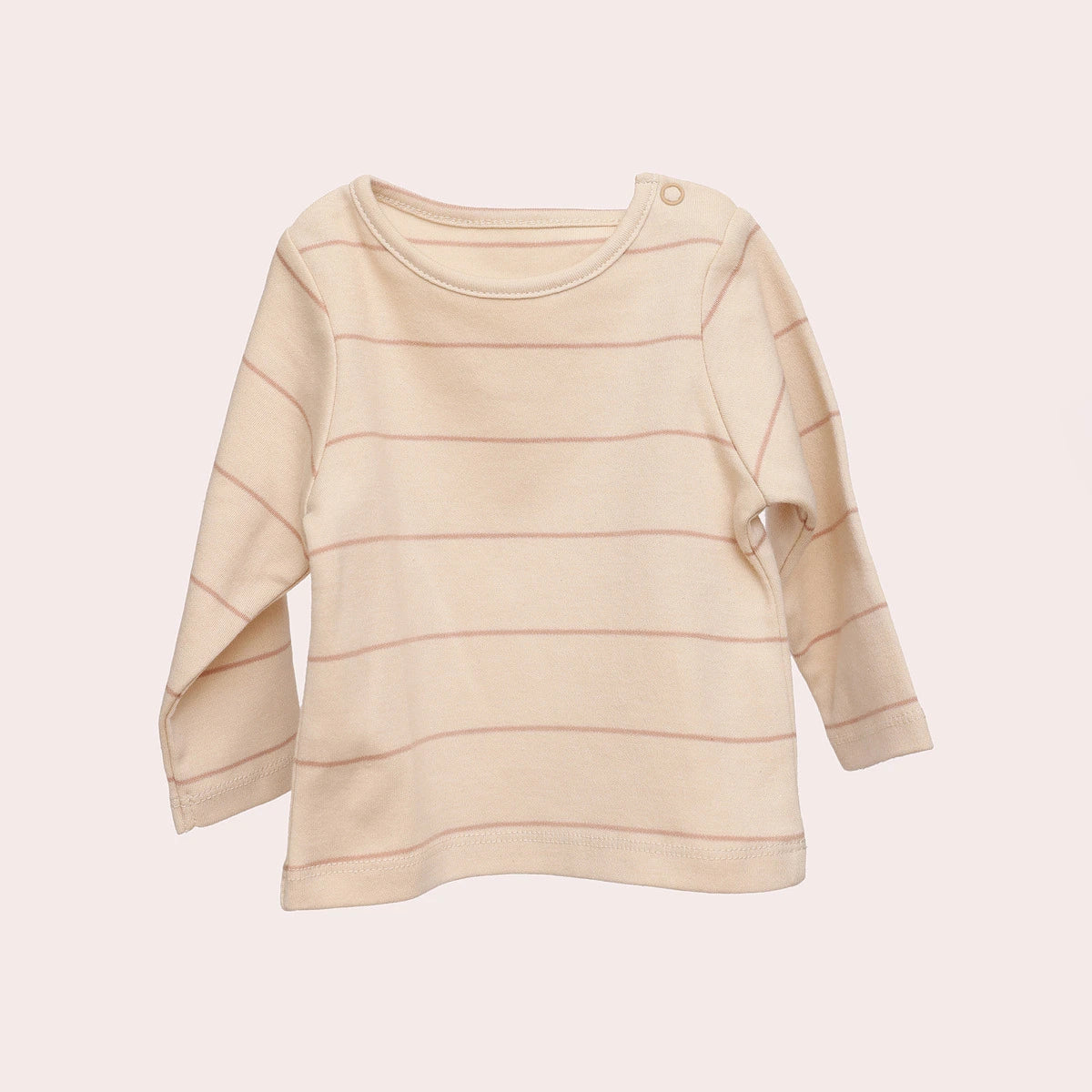 Taupe gestreiftes Langarmshirt
