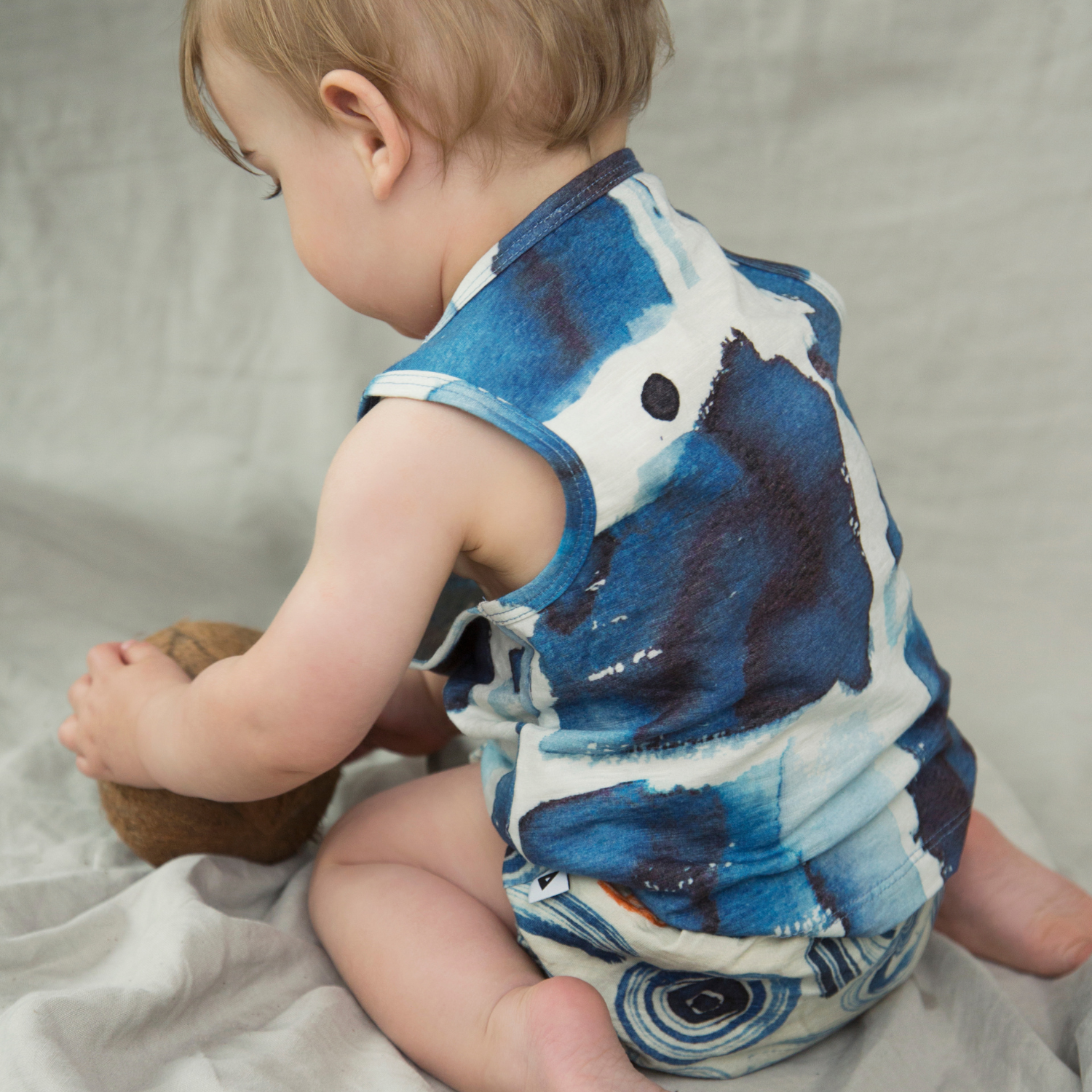 AMMEHOELA Amigo Wave Print Singlet Blue