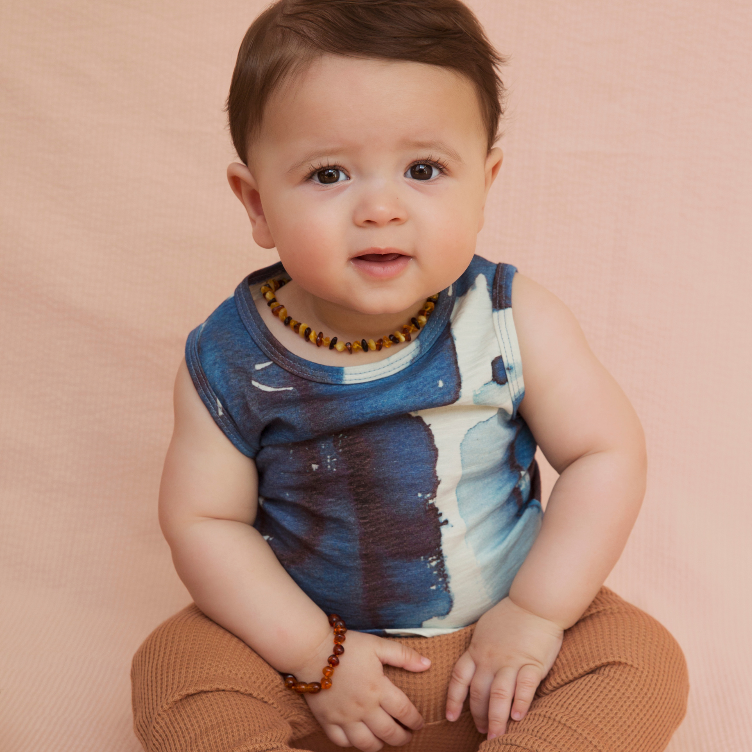 AMMEHOELA Amigo Wave Print Singlet Blue