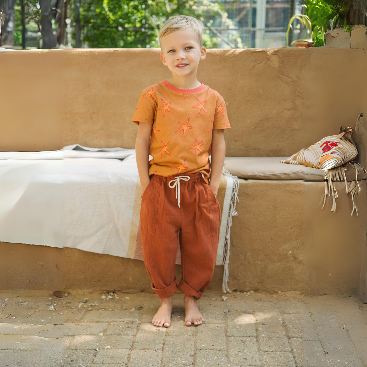 AMMEHOELA Bennie Tapered Cotton Pants Rost