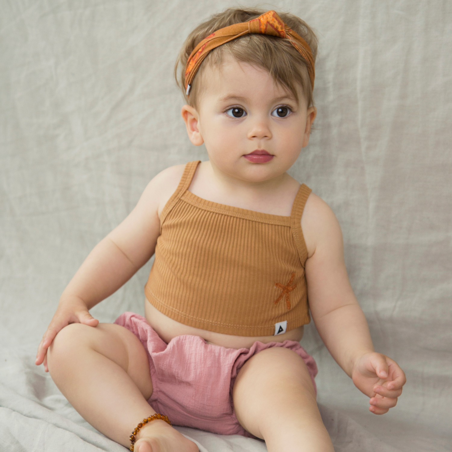 AMMEHOELA Ella Cropped Singlet Sun