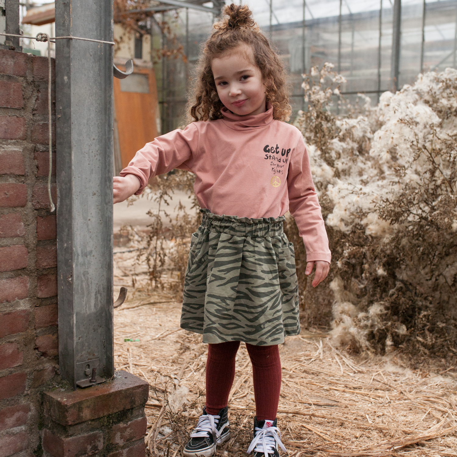 AMMEHOELA Flynn Tiger Print Skirt Green