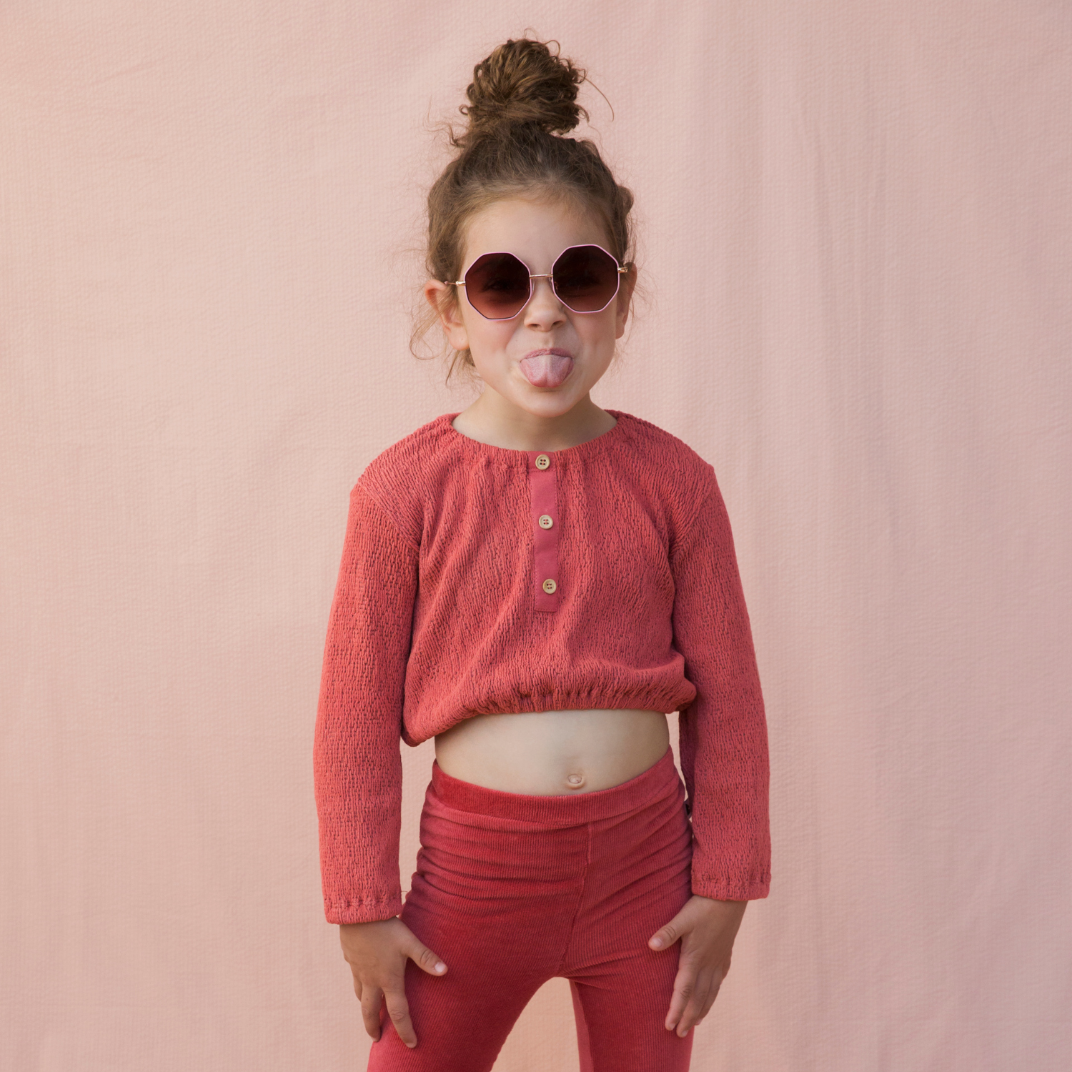 AMMEHOELA Jenny Long Sleeved Wide Top Pink