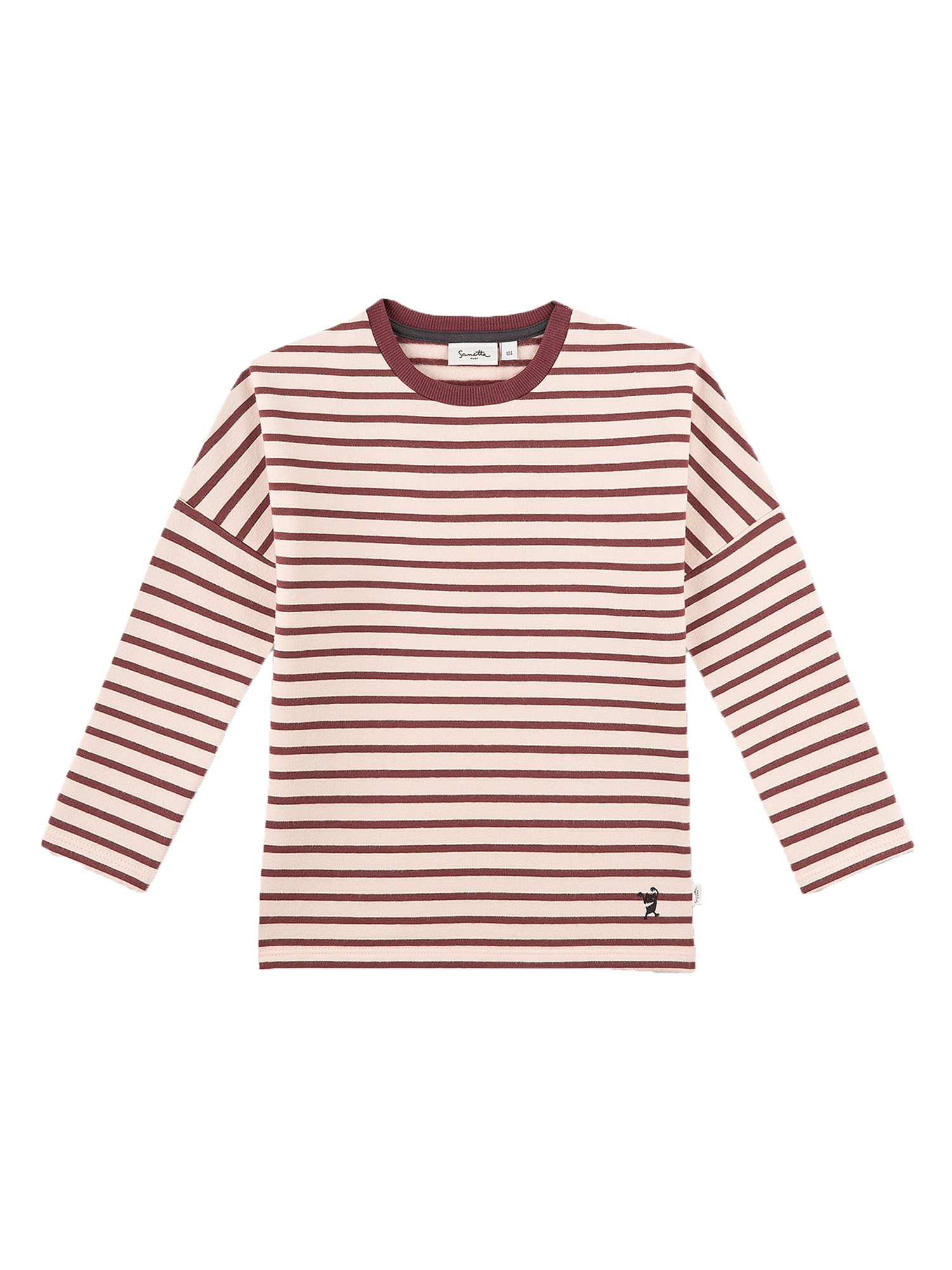 Maroon Girl's sweatshirt pink stripes