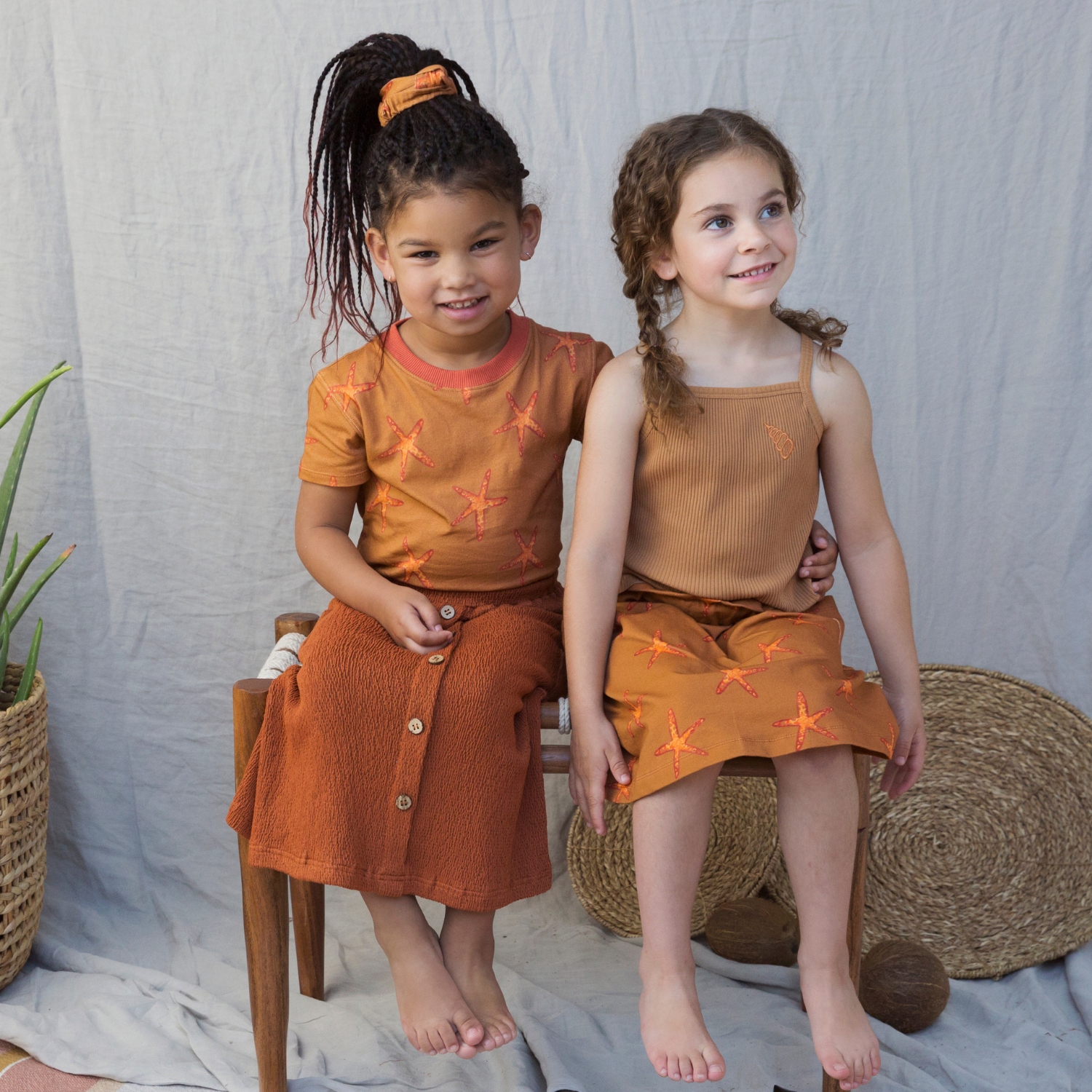 AMMEHOELA Romee Cotton Skirt Rust