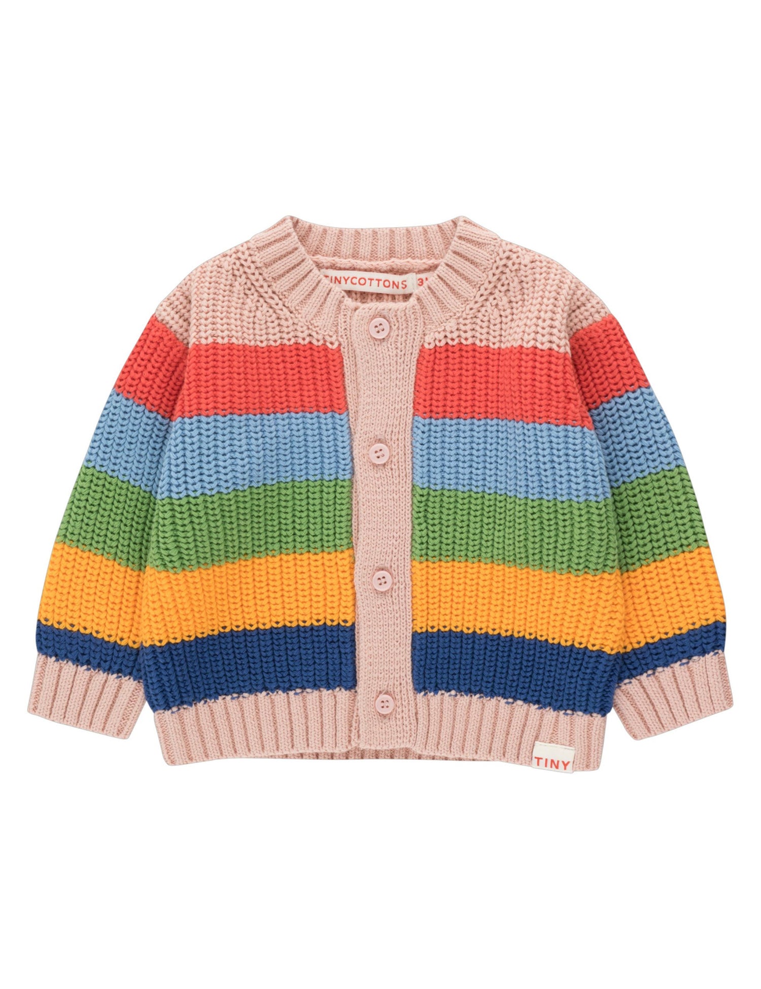 Stripes baby cardigan papaya