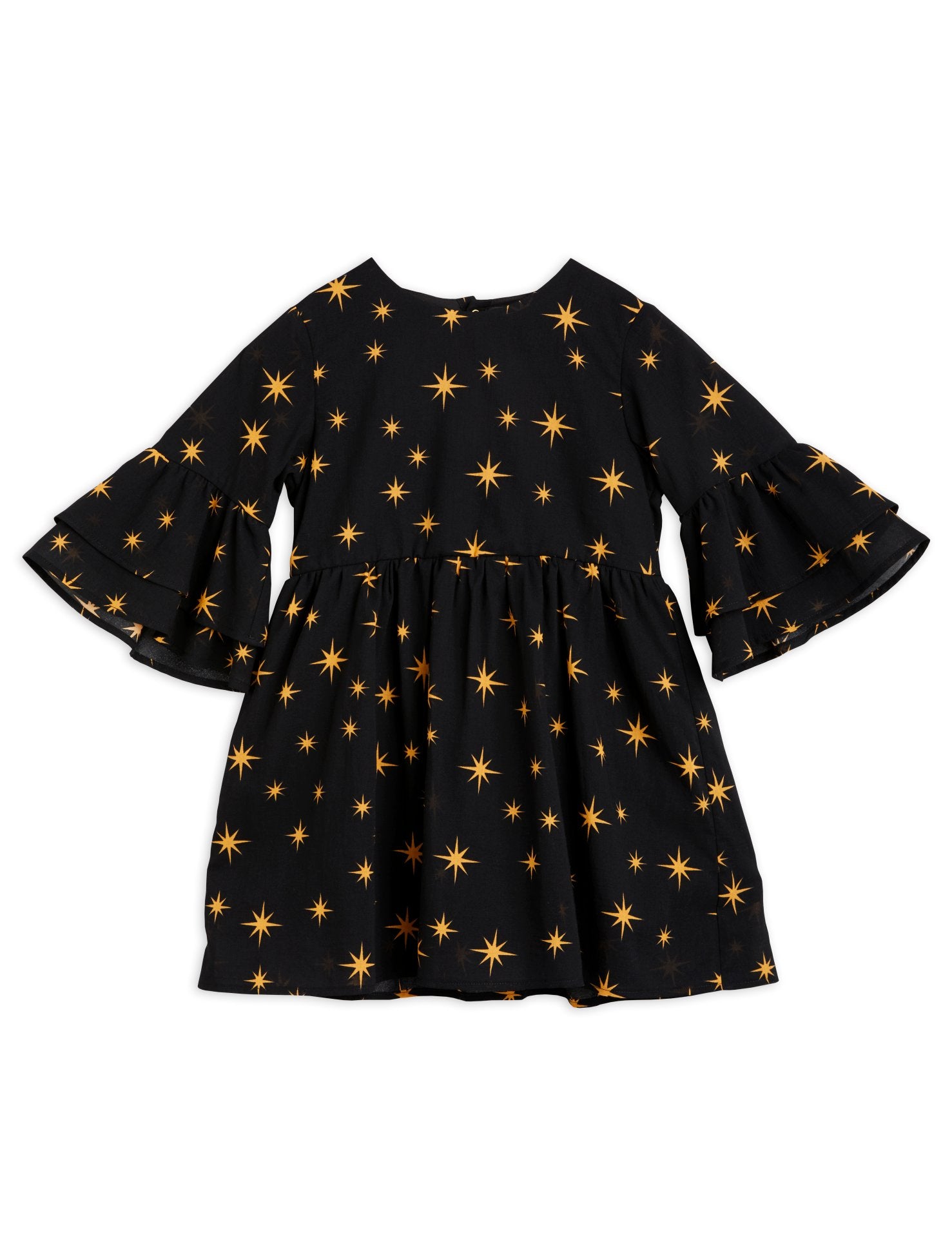 Kleid mit gewebten Sternen und ausgestellten Ärmeln 