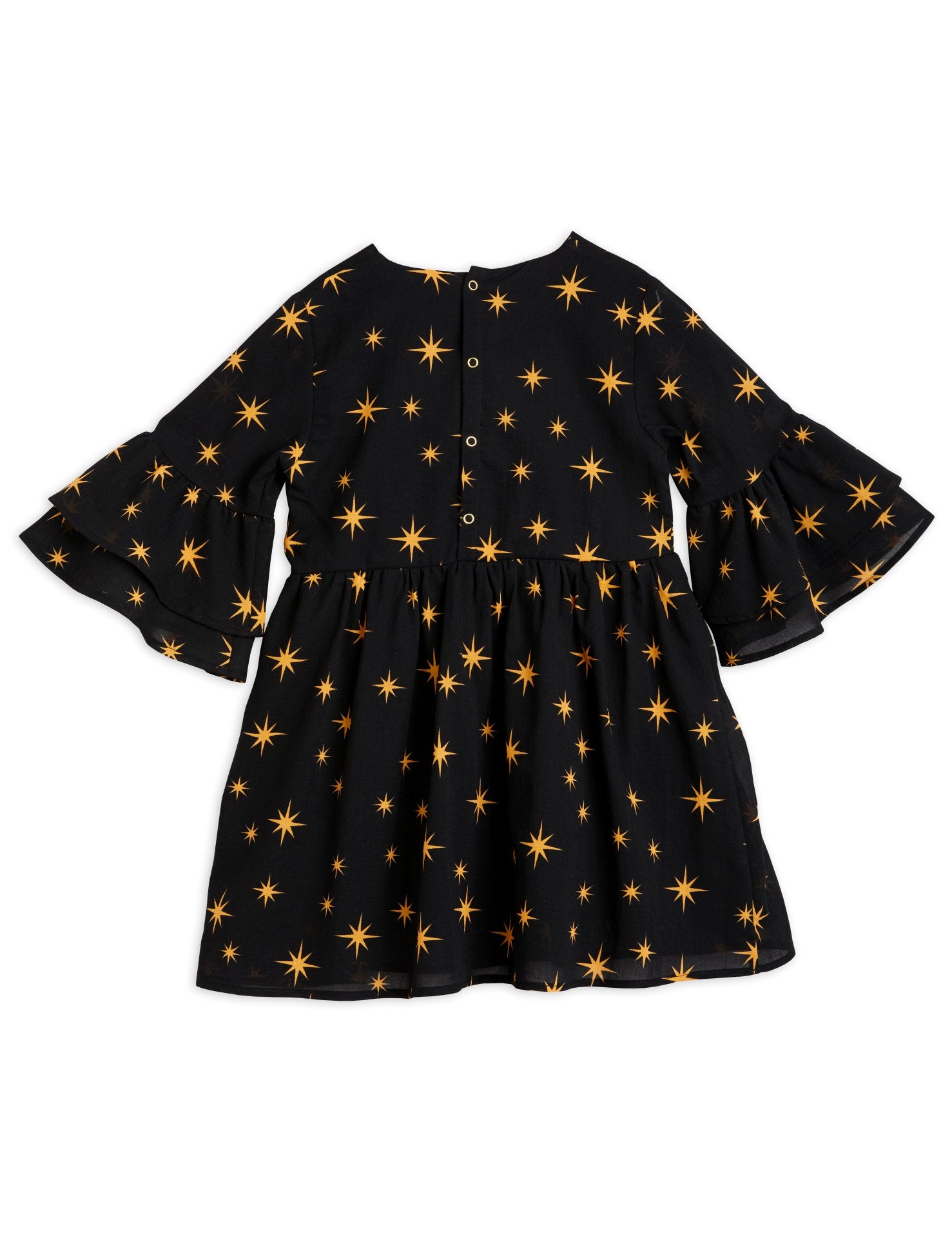 Kleid mit gewebten Sternen und ausgestellten Ärmeln 