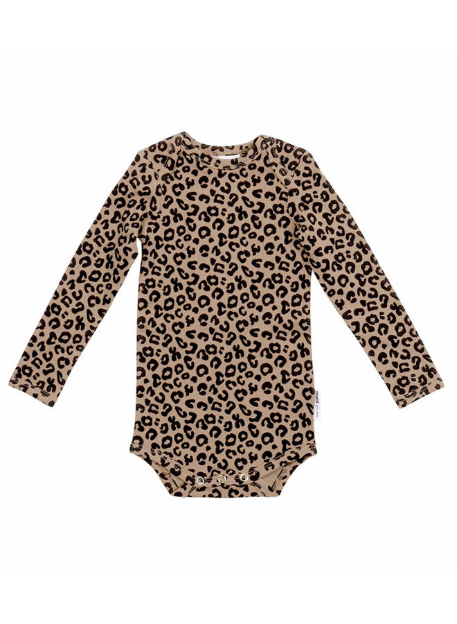 Brauner Leoparden-AOP-Strampler